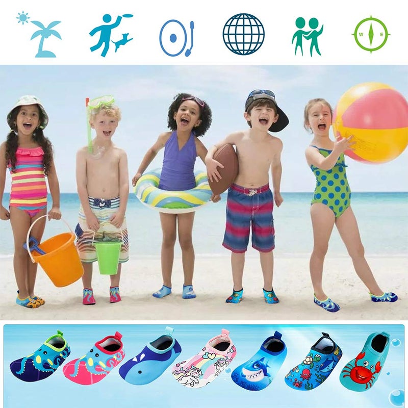 Bigib Toddler Kids Swim Water Shoes Quick Dry Non-Slip Water Skin Barefoot Sports Shoes Aqua Socks for Boys Girls Toddler, Crab, 3 Infant - Image 3